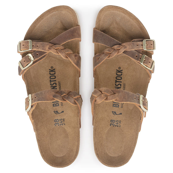 Birkenstock 1024052 Women's Franca Braid Cognac Oiled Leather