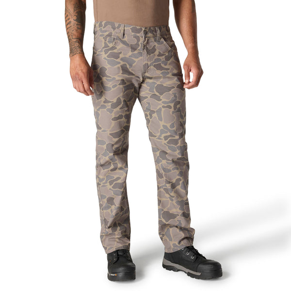 Carhartt 102517-GM5 Men's Rugged Flex Relaxed Fit Canvas 5 Pocket Work Pant - Khaki Vintage Camo