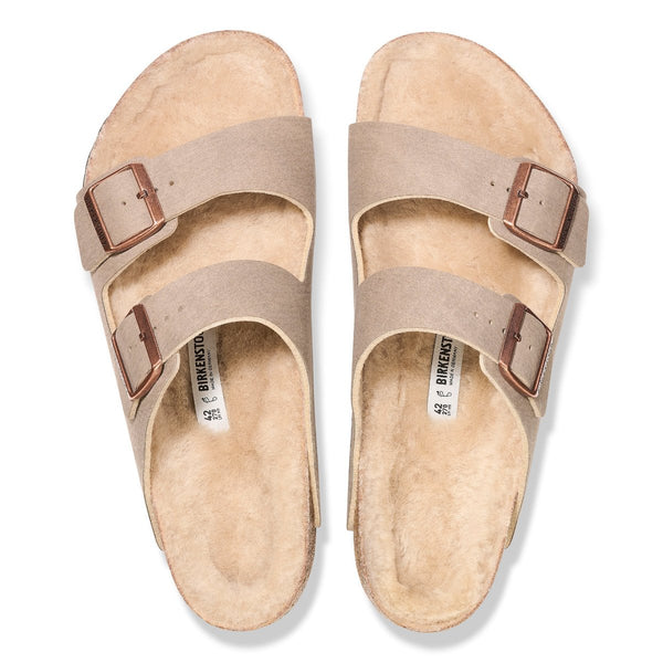 Birkenstock 1025548 Arizona Shearling Desert Gray Taupe/Sandcastle - Narrow