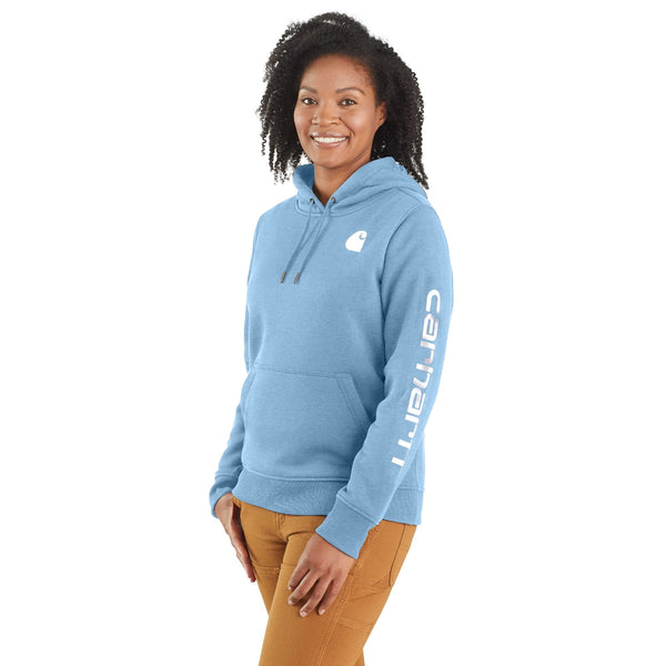 Carhartt 102791-SNSL Women's Relaxed Fit Midweight Logo Sleeve Graphic Sweatshirt - Seasonal Colors