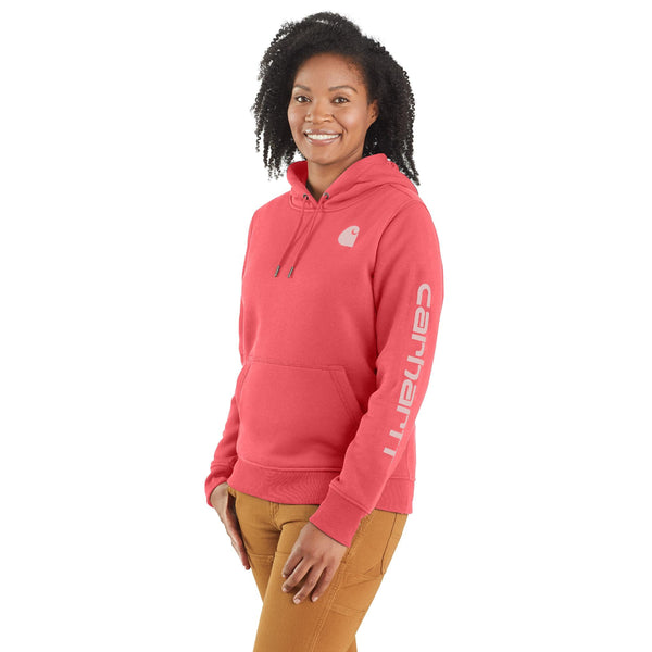 Carhartt 102791-SNSL Women's Relaxed Fit Midweight Logo Sleeve Graphic Sweatshirt - Seasonal Colors