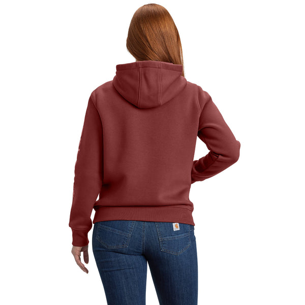 Carhartt 102791-SNSL Women's Relaxed Fit Midweight Logo Sleeve Graphic Sweatshirt - Seasonal Colors