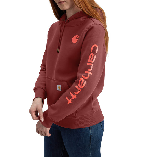 Carhartt 102791-SNSL Women's Relaxed Fit Midweight Logo Sleeve Graphic Sweatshirt - Seasonal Colors