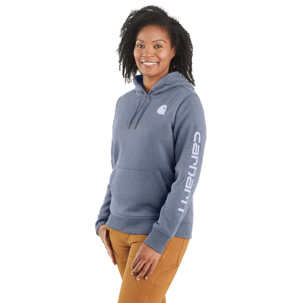 Carhartt 102791-SNSL Women's Relaxed Fit Midweight Logo Sleeve Graphic Sweatshirt - Seasonal Colors