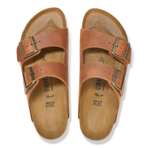 Birkenstock 1028401 Arizona Cognac Oiled Leather Narrow