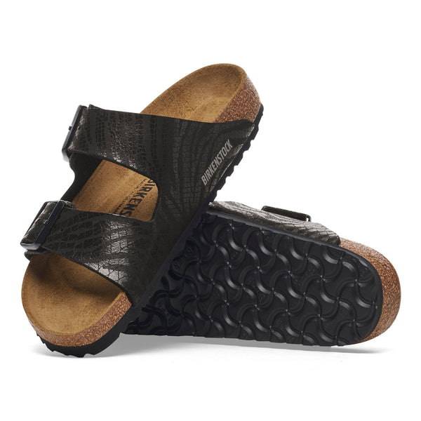 Birkenstock 1029560 Women's Arizona Birki Silky Zebra Black Narrow