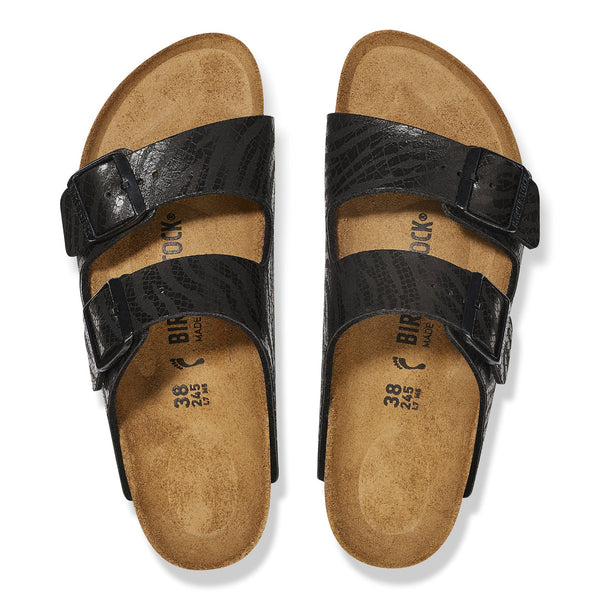 Birkenstock 1029560 Women's Arizona Birki Silky Zebra Black Narrow