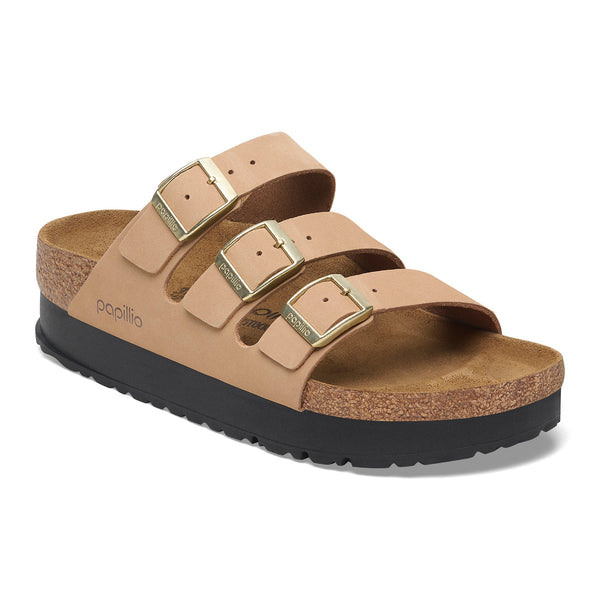 Birkenstock 1029760 Florida III Platform Nubuck Sandcastle Narrow