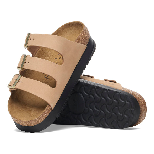 Birkenstock 1029760 Florida III Platform Nubuck Sandcastle Narrow