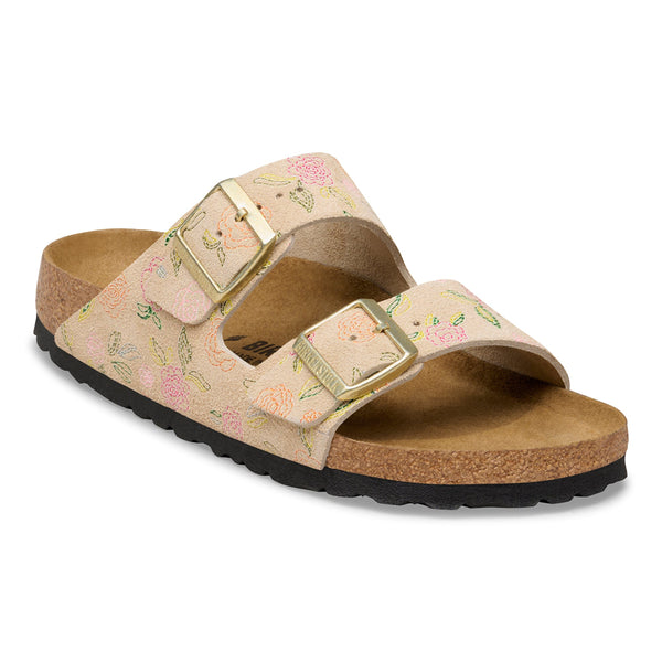 Birkenstock 1031694 Arizona Flowers Sandcastle Suede