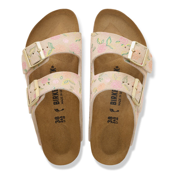 Birkenstock 1031694 Arizona Flowers Sandcastle Suede