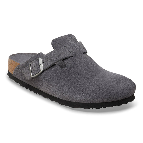Birkenstock 1032080 Boston Soft Footbed Charcoal Suede
