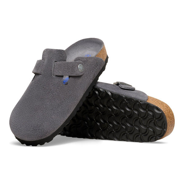 Birkenstock 1032080 Boston Soft Footbed Charcoal Suede
