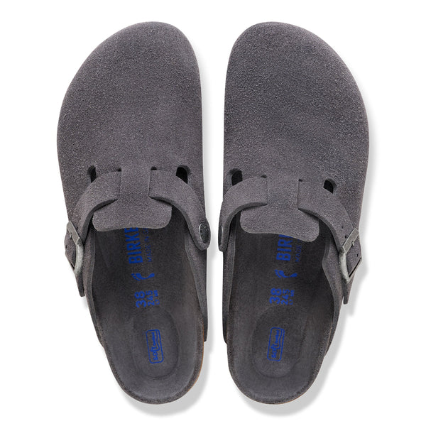 Birkenstock 1032080 Boston Soft Footbed Charcoal Suede