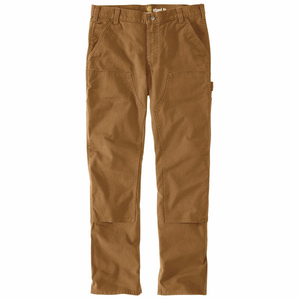 Carhartt 103334-211 Men's Relaxed Straight Rugged Flex Duck Double-Front Dungaree - Carhartt Brown
