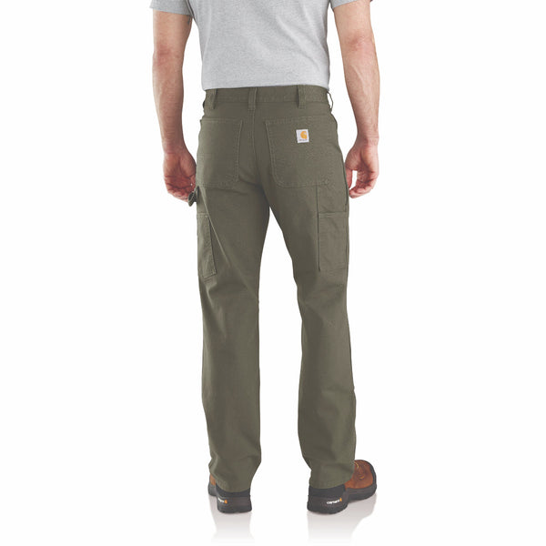 Carhartt 103334-316 Men's Relaxed Straight Rugged Flex Duck Double-Front Dungaree  - Moss