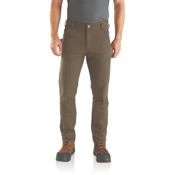 Carhartt 103340 Men's Slim Tapered Rugged Flex Duck Double-Front Dungaree - Tarmac