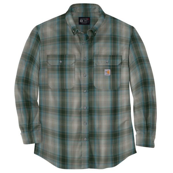 Carhartt 104507 Men's Flame Resistant Force Rugged Flex Loose Fit Midweight Twill Plaid Shirt