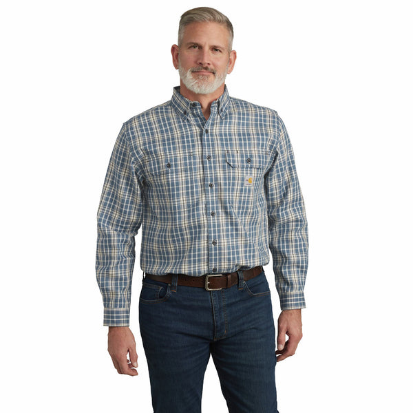 Carhartt 104507 Men's Flame Resistant Force Rugged Flex Loose Fit Midweight Twill Plaid Shirt