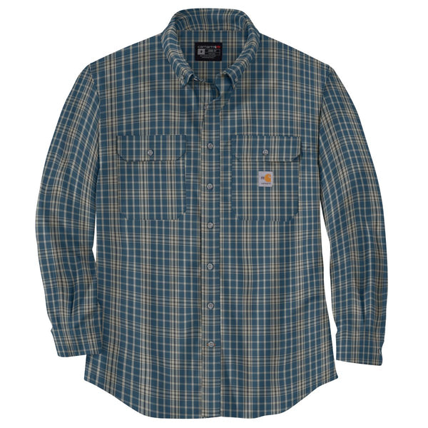 Carhartt 104507 Men's Flame Resistant Force Rugged Flex Loose Fit Midweight Twill Plaid Shirt