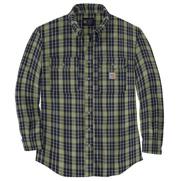 Carhartt 104507 Men's Flame Resistant Force Rugged Flex Loose Fit Midweight Twill Plaid Shirt