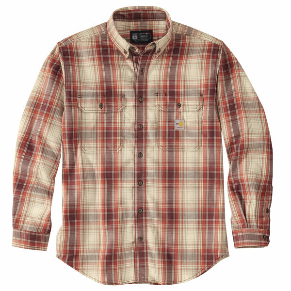 Carhartt 104507 Men's Flame Resistant Force Rugged Flex Loose Fit Midweight Twill Plaid Shirt