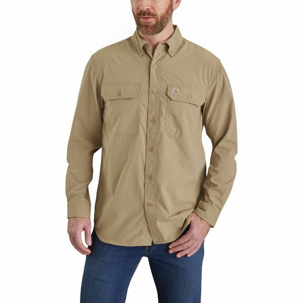 Carhartt 105291 Men's Force Sun Defender Chambray Relaxed LS Shirt