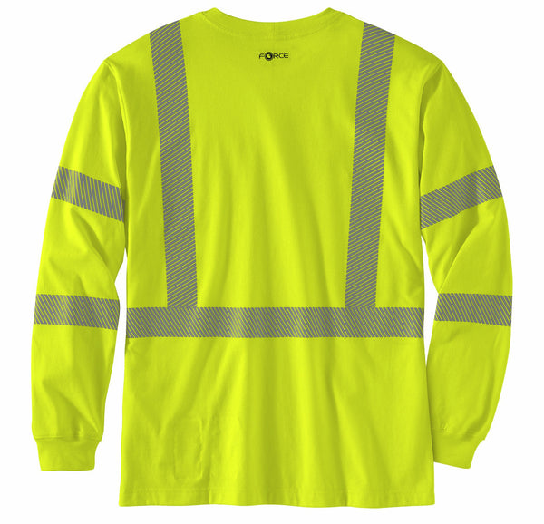 Carhartt 105784 Men's FR HV Force Loose LS Class 3 Pocket T-Shirt