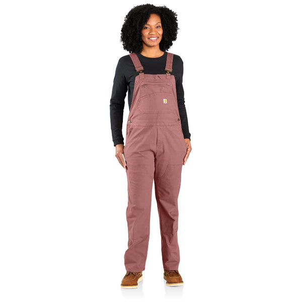 Carhartt 106001-P54 Women's Rugged Flex Loose Fit Canvas Bib Overall - Rose Tint