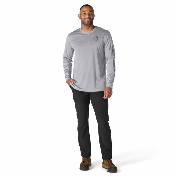 Carhartt 106164-F26 Men's Force Sun Defender Relaxed LS Logo T-Shirt