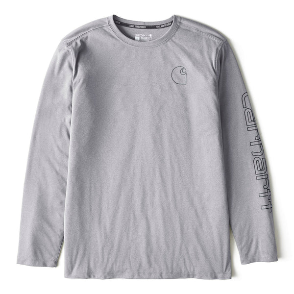 Carhartt 106164-F26 Men's Force Sun Defender Relaxed LS Logo T-Shirt