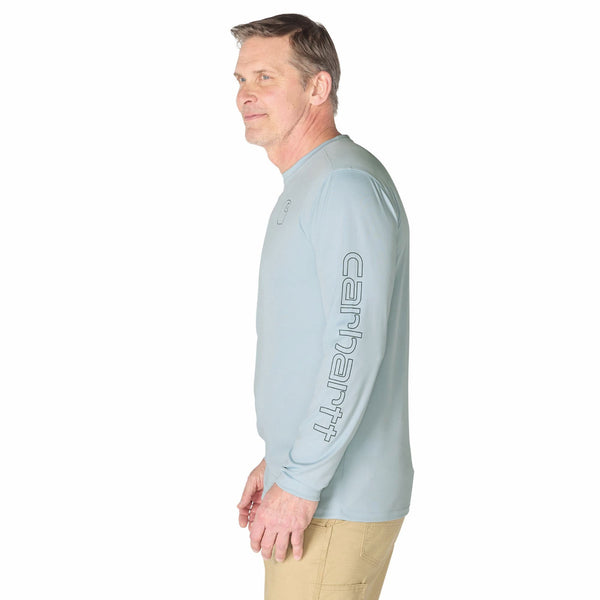Carhartt 106164-F26 Men's Force Sun Defender Relaxed LS Logo T-Shirt