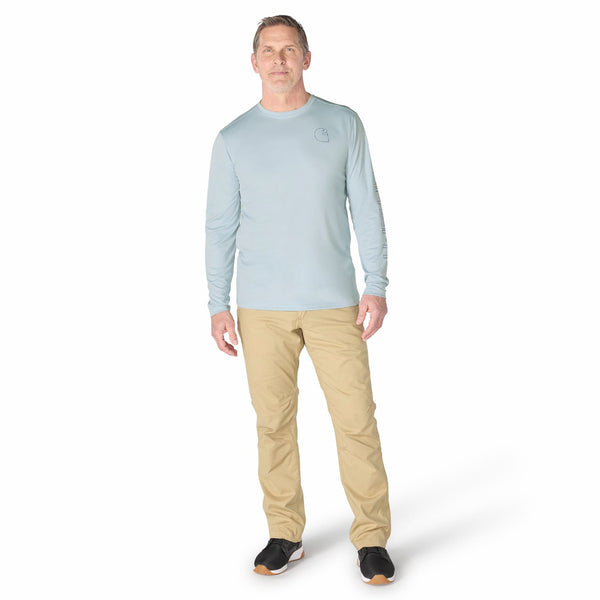 Carhartt 106164-F26 Men's Force Sun Defender Relaxed LS Logo T-Shirt