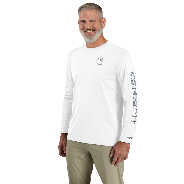 Carhartt 106164-SNSLS25 Men's Force Sun Defender Lightweight LS Logo Graphic T-Shirt