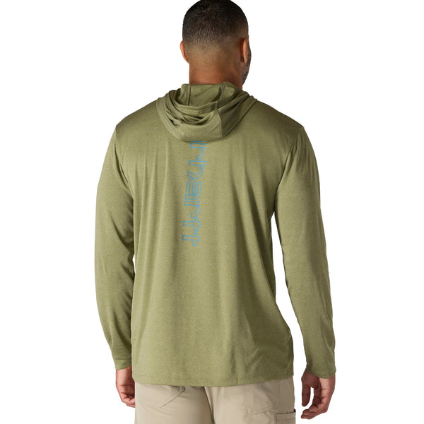 Carhartt 106165-SNSL Men's Force Sun Defender Lightweight LS Hooded Logo Graphic T-Shirt - Seasonal Colors