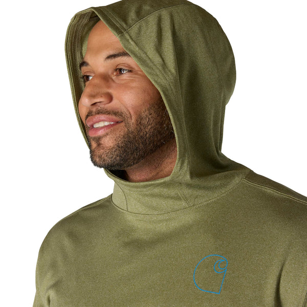 Carhartt 106165-SNSL Men's Force Sun Defender Lightweight LS Hooded Logo Graphic T-Shirt - Seasonal Colors