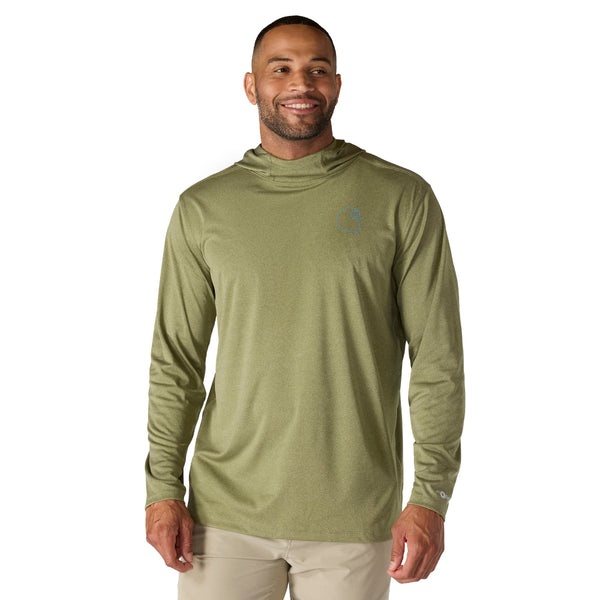 Carhartt 106165-SNSL Men's Force Sun Defender Lightweight LS Hooded Logo Graphic T-Shirt - Seasonal Colors