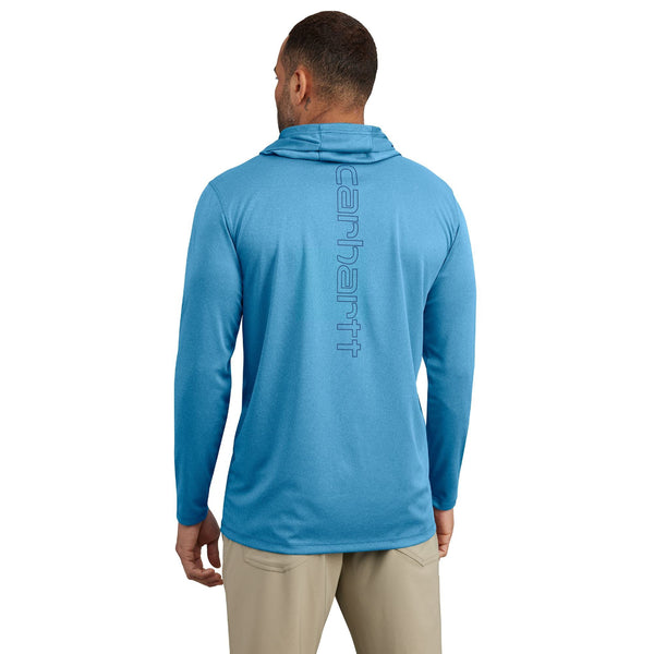Carhartt 106165-SNSL Men's Force Sun Defender Lightweight LS Hooded Logo Graphic T-Shirt - Seasonal Colors