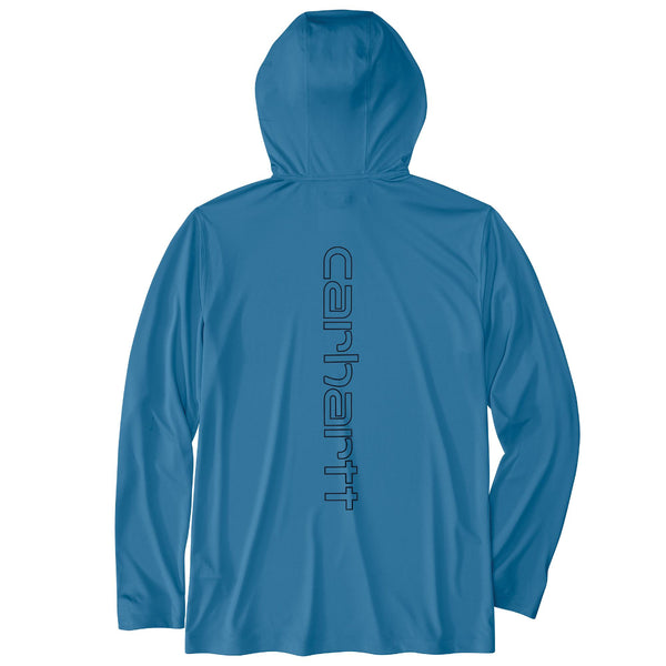 Carhartt 106165-SNSL Men's Force Sun Defender Lightweight LS Hooded Logo Graphic T-Shirt - Seasonal Colors