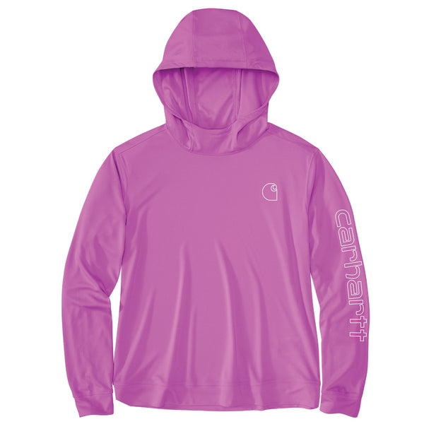 Carhartt 106236-SNSL Women's Force Sun Defender Relaxed LS Logo Hoodie