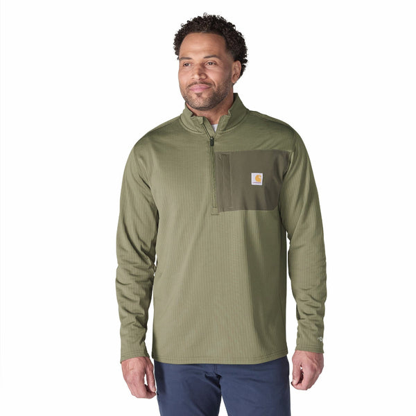 Carhartt 106423-F26 Men's Force Ironwood Relaxed Half Zip Mock Neck