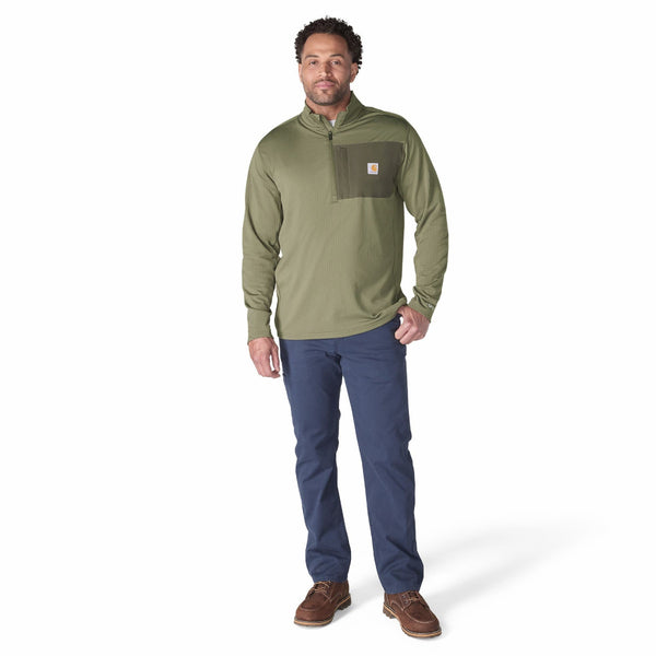 Carhartt 106423-F26 Men's Force Ironwood Relaxed Half Zip Mock Neck