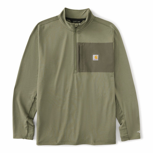 Carhartt 106423-F26 Men's Force Ironwood Relaxed Half Zip Mock Neck