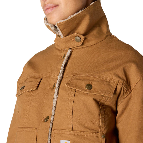 Carhartt 106463 Women's Rugged Flex Loose Fit Canvas Sherpa-Lined Jacket