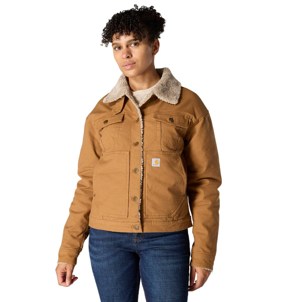 Carhartt 106463 Women's Rugged Flex Loose Fit Canvas Sherpa-Lined Jacket