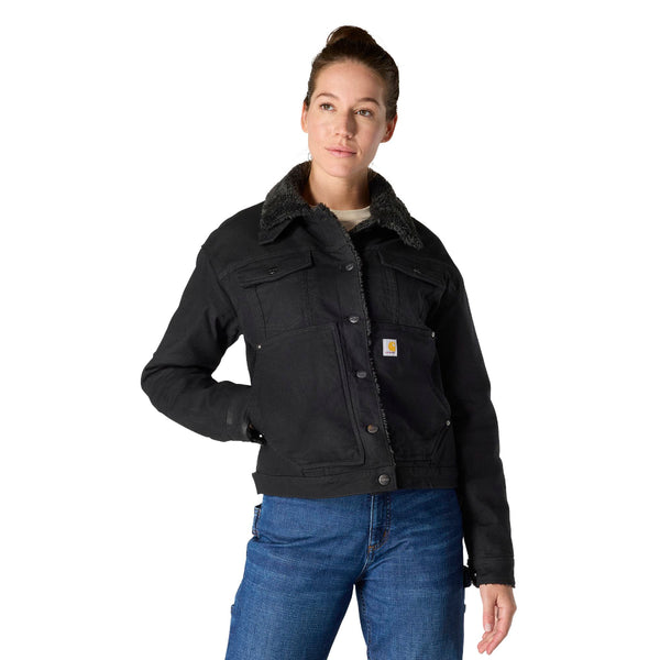 Carhartt 106463 Women's Rugged Flex Loose Fit Canvas Sherpa-Lined Jacket