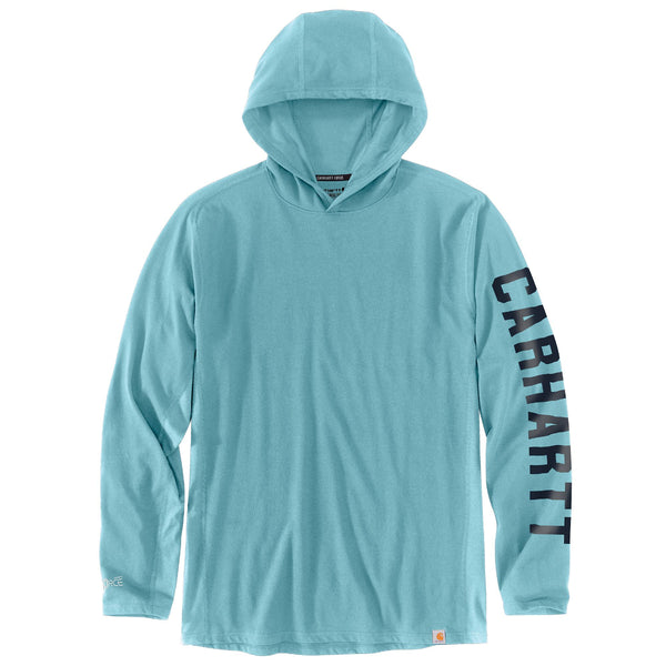 Carhartt 106654-SNSLF25 Men's Force Relaxed Fit Midweight LS Logo Graphic Hooded T-Shirt Seasonal Colors