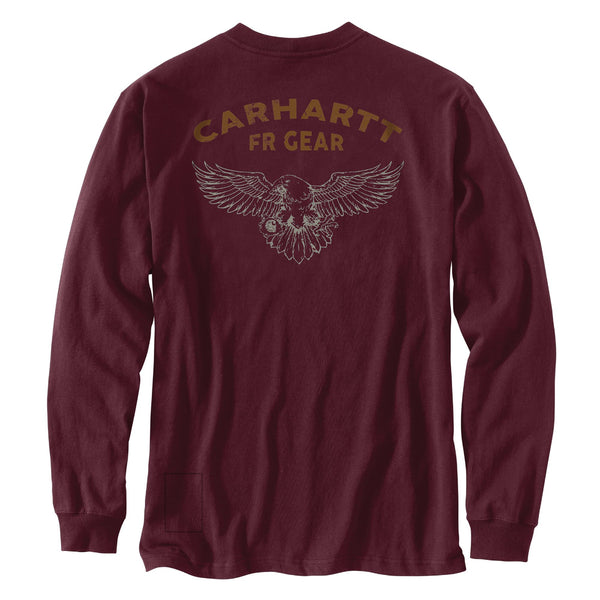 Carhartt 106800 Men's FR Force Loose Fit LS LW Eagle Graphic T-Shirt