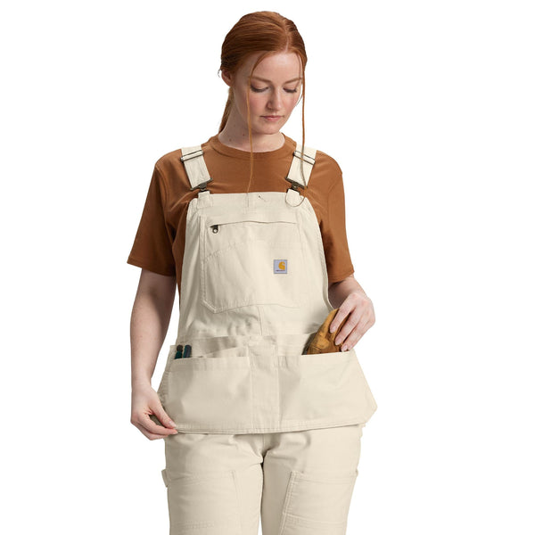 Carhartt 106842 Women's Rugged Flex Loose Fit Undyed Canvas Bib Overall