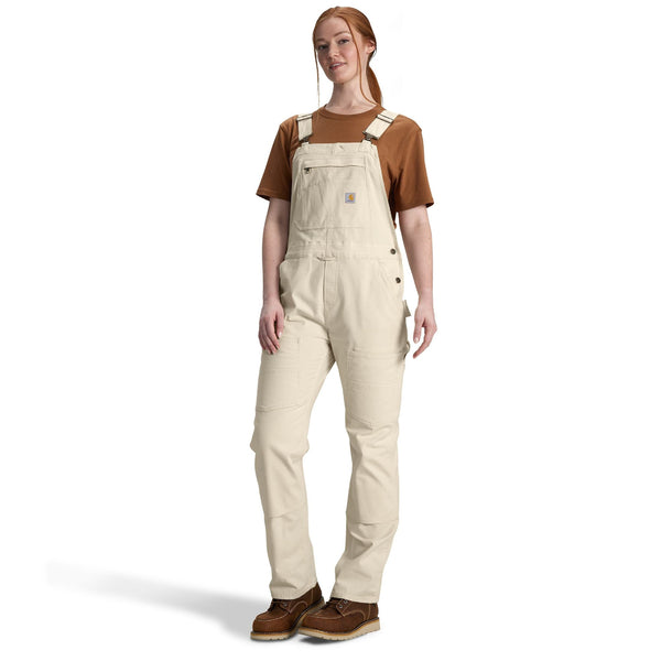 Carhartt 106842 Women's Rugged Flex Loose Fit Undyed Canvas Bib Overall